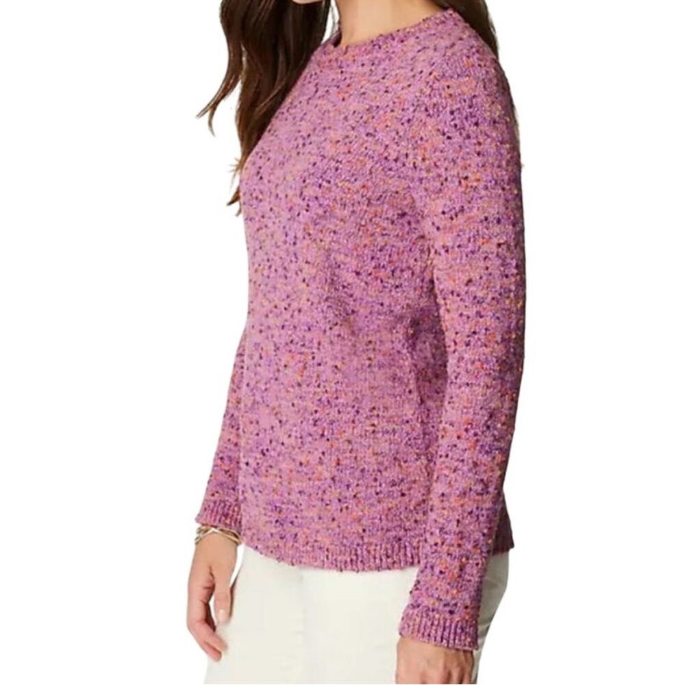 J. Jill Women's Harvest Moon Purple Multi Color Chunky Knit Sweater Top Size 2X